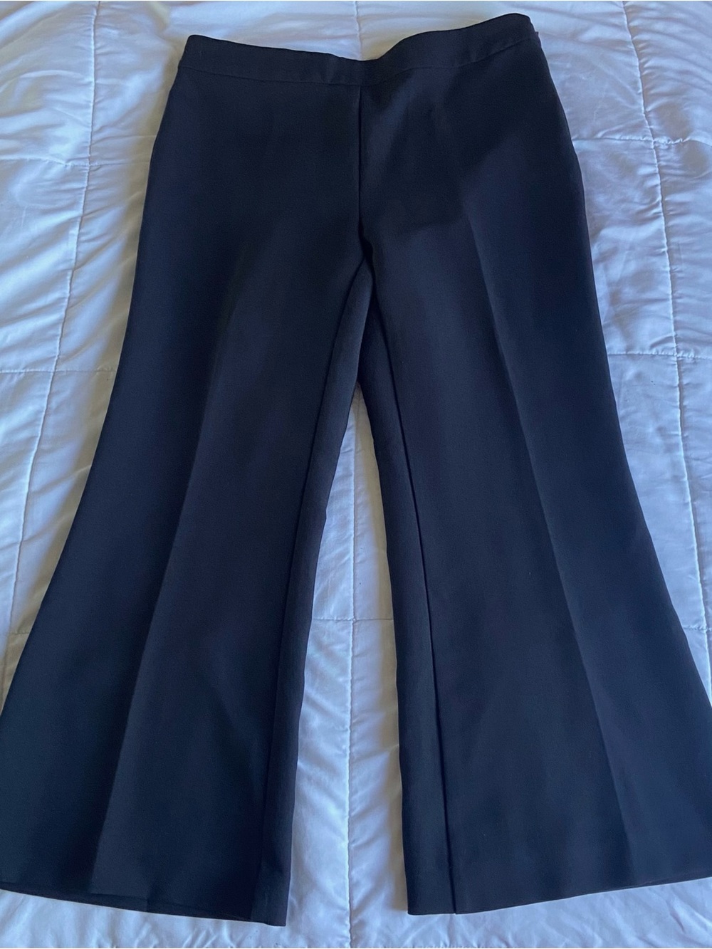 Black High-Waist Flare Dress Pants